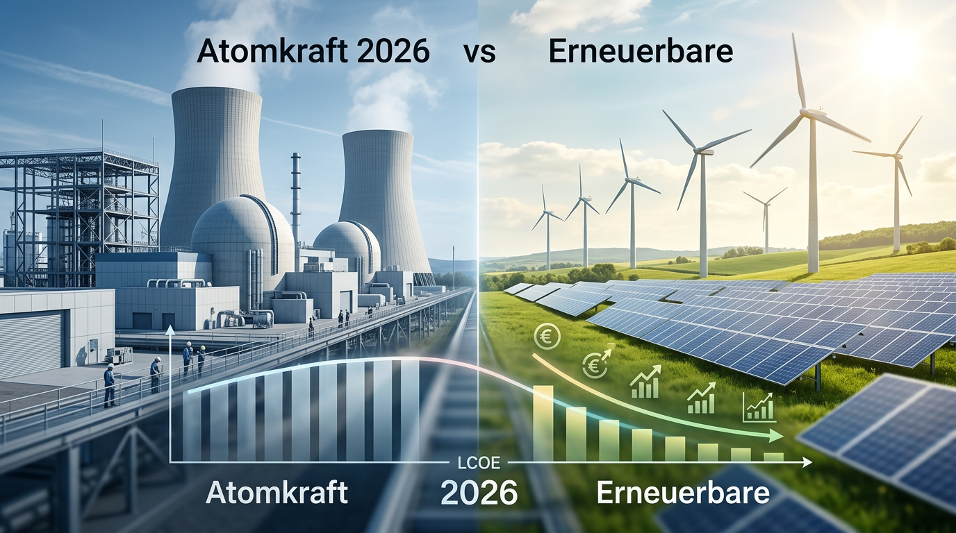 Stromgestehungskosten Atomkraft 2026 vs. Erneuerbare